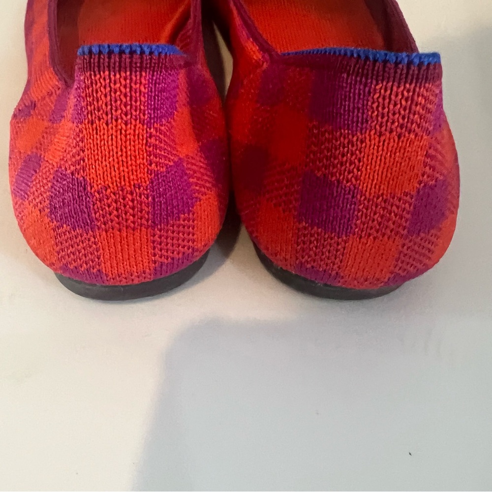 Rothy's The Square Pomegranate Gingham Checkered Flats. Worn once. Size 9.5 - Picture 4 of 5